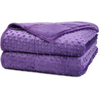 Alomidds v?gtet t?ppe luksus fl?jl v?gtede t?pper til voksne varm bl?d og komfort minky tungt t?ppe med glasperler (48 """" x72 """" 12 lbs dobbelt s