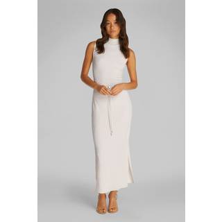 Crinkle Jacquard Ankle Dress - White - S