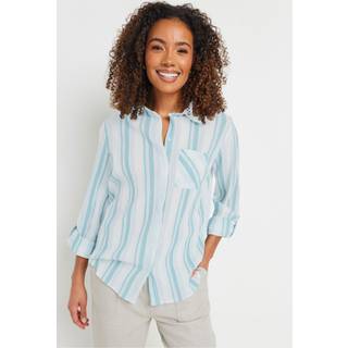 M & Co M & Co Green Stripe Crepe Shirt