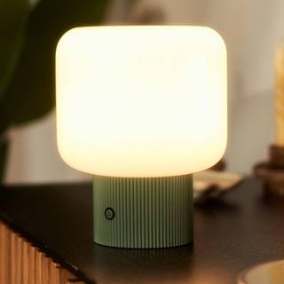 Lucande LED-bordlampe Katrin Palm, grøn, glas