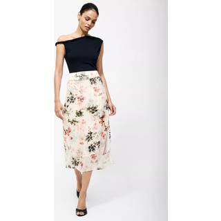 French Connection French Connection Cream Candice Satin Georgette Overlay Skirt