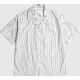 Norse Projects Mads Poplin Stripe SS Ecru Shirts - M