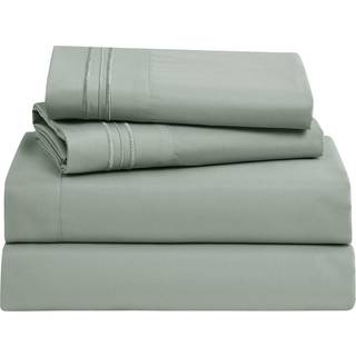 Clara Clark Bedark Premier 1800 Series Bed Sheet Set Deep Pocket Wrinkle Fade Stain Resistant Luxury Soft Bedding Sheets & Pillowcases Twin Ice G