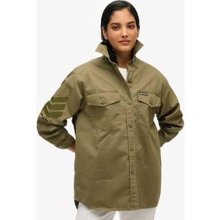 Superdry Superdry Green Oversized Military Embellished 100% Cotton Jacket