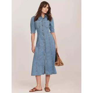Mint Velvet Mint Velvet Denim Midi-skjorte 100% bomuldskjole - 46