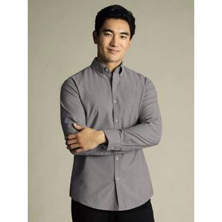 Charles Tyrwhitt Charles Tyrwhitt Classic Fit Plain Button Down Stræk Washed Oxford 100% Bomuld Skjorter - XX-Large