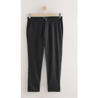 Next Black Regular Tapered Fit Linen Cotton Chino Trousers