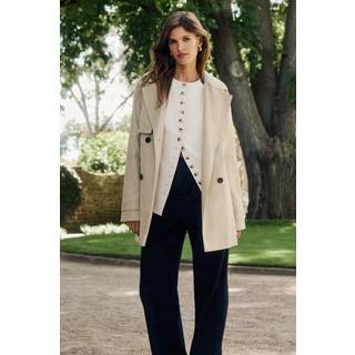 Forever New Forever New Cream Rhea Water Resistant Mid Length Trench Coat