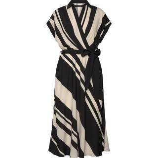Lauren Ralph Lauren Cream Fratillo Striped Med bælte Collared Kjole42