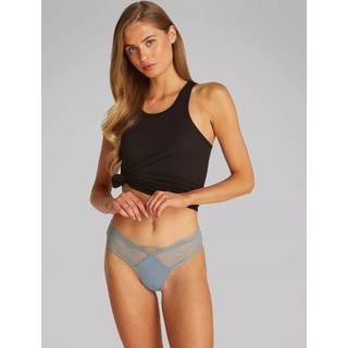 Thong - CK Black Geo Lace - Grey - XS