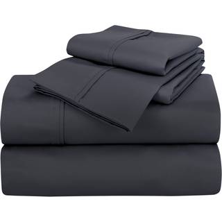 Royale senget?j 400 tr?dt?lling 100% amerikansk dyrket bomuld 3 stykke Sateen Twin Sheet Set - 1 monteret ark 1 fladt ark 1 pudebetr?k - gr? dobb