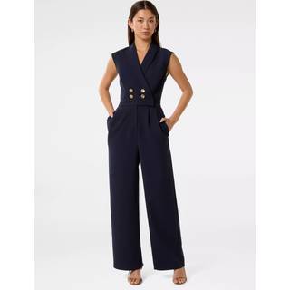 Forever New Forever New Blue Jacey Sleeveless Tux Jumpsuit