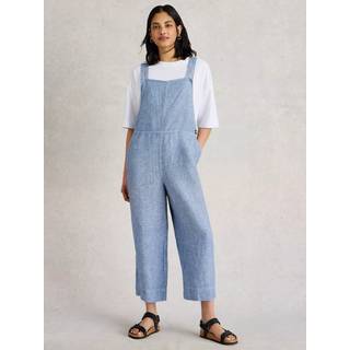 White Stuff White Stuff Blue Vivian 100% Linen Dungarees