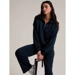 Chelsea Peers Chelsea Peers Blue LuxeComfort Scuba Half-Zip Sweatshirt