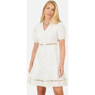 Yumi Bomuld Blonde Trim Skater Skjortekjole40
