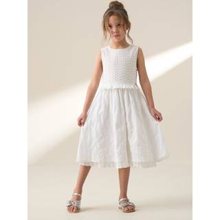 Angel & Rocket Angel & Rocket White Natalie Bow Back 100% Cotton Dress