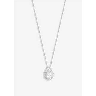Simply Silver 925 Cubic Zirconia Pear Dobbelt Halo Pendanten