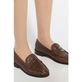 Dune London Dune London Brown Ginello Woven Penny Loafers