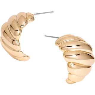 Jon Richard Jon Richard Gold Tone Chunky Ridge Dome Earrings
