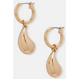 Mint Velvet Mint Velvet Gold Tone Drop Hoop Earrings