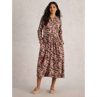 White Stuff White Stuff Pink Lottie Jersey 100% Cotton Shirt Dress