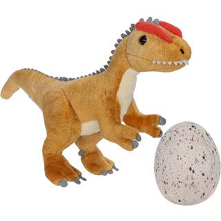 Wilomis baby dinosaur fyldt dyr - gul dino dilophosaurus med æg dinosaur plys legetøj blød fyldte dinosaurier til drenge 3-5 børn fødselsdagsgave