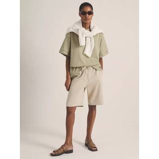 Reiss Reiss Sage Green Ziggy Reiss Les 100 Ciels Oversize T-Shirt