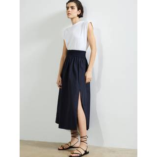 French Connection French Connection Blue 100% Cotton Barletta Poplin Square Skirt