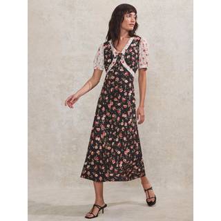 Ro & Zo Ro & Zo Black Mix And Match Rose Ditsy Dress