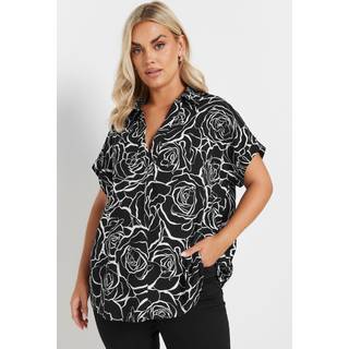 Yours Curve Yours Curve Collar Plisseret Front Kortærmet Bluse