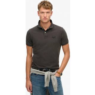 Superdry Superdry Destroy Black Vintage Destroy Relaxed 100% Cotton Polo Shirt