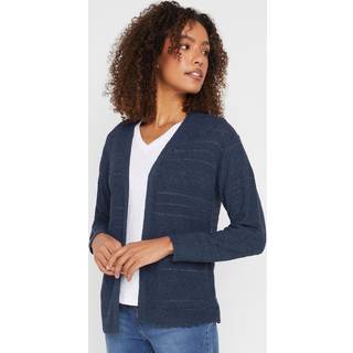 M & Co M & Co Blue Tape Yarn Long Sleeve Cardigan