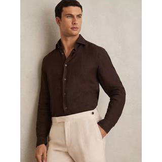 Reiss Reiss Ruban Hør Knapper Skjorte - Middel