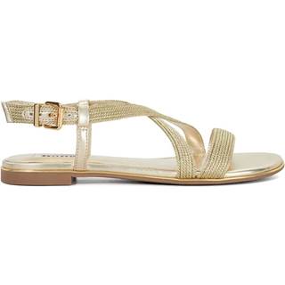 Dune London Dune London Gold Kolden Cross Over Strap Sandals
