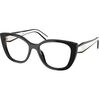 Prada Kvinde PR B04V 16K1O1 Optiske stel Acetat Sort Transparent Cat Eye Normal