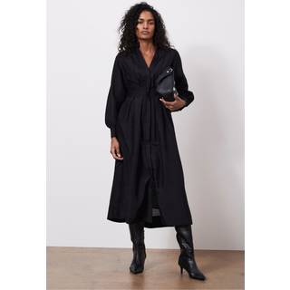 Mint Velvet Mint Velvet Black Pleated Midi Shirt Dress