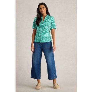 White Stuff White Stuff Green Annie Short Sleeve 100% Cotton Jersey Shirt