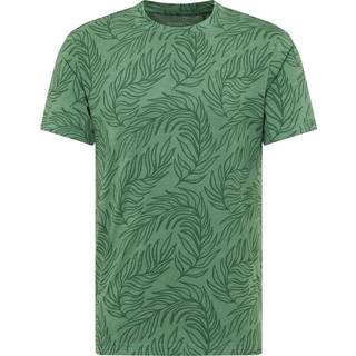 MUSTANG Herren T-Shirt grün gemustert - grün