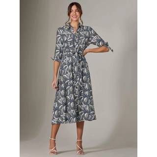 Jolie Moi Jolie Moi Blue Tie Sleeve Shirt Maxi Dress - 10