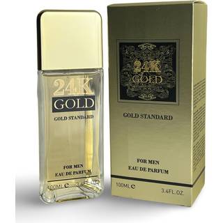 United Scents 24K-guld Eau de Parfum til mænd - 3,4 fl oz - Luksuriøse, friske noter af blodappelsin, grapefrugt, mynte, kanel, rose, læder