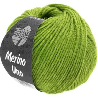 Lana Grossa Merino Uno 21 Æblegrøn Indhold: 100% ren, ny merinould Vægt/Længde: 50 g = ca. 125 meter Anbefalede pinde: 4.5-5 mm Strikkefasthed: 10 x 10 cm = 19 m x 25 p Vask:Finvask 30º/ Tørres fladt.