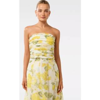 Forever New Forever New Yellow Laia Tucked Strapless Top