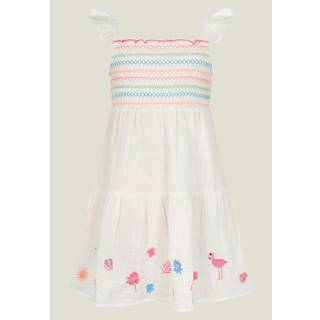 Angels By Accessorize Angels By Accessorize White Girls 100% Cotton Floral Embroidered Dress