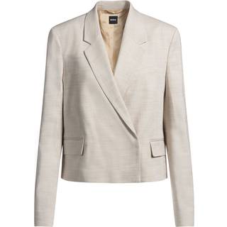 Blazer med regular fit i meleret stof med stræk