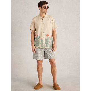 White Stuff White Stuff Natural Cactus Print Volley Swim Shorts - Large