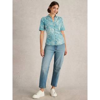 White Stuff White Stuff Blue Annie Short Sleeve 100% Cotton Jersey Shirt