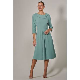 Jolie Moi Jolie Moi Green Roll Collar Long Sleeve Midi Dress - EU 40 (UK 12)