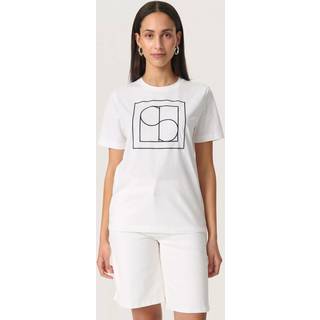 Soaked In Luxury Slvarga Embroidered Tee Ss Toppe & T-Shirts 30408326 Broken White (SMALL)