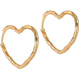 Enamel øreringe ORGANIC HEART medium forgyldt UDSOLGT