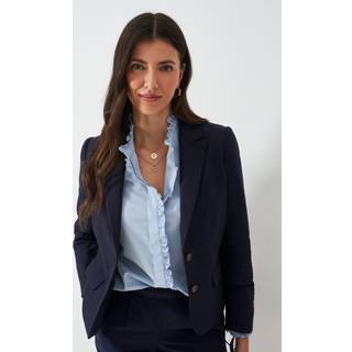 Crew Clothing Crew Clothing Company Blue Linen Blend Blazer